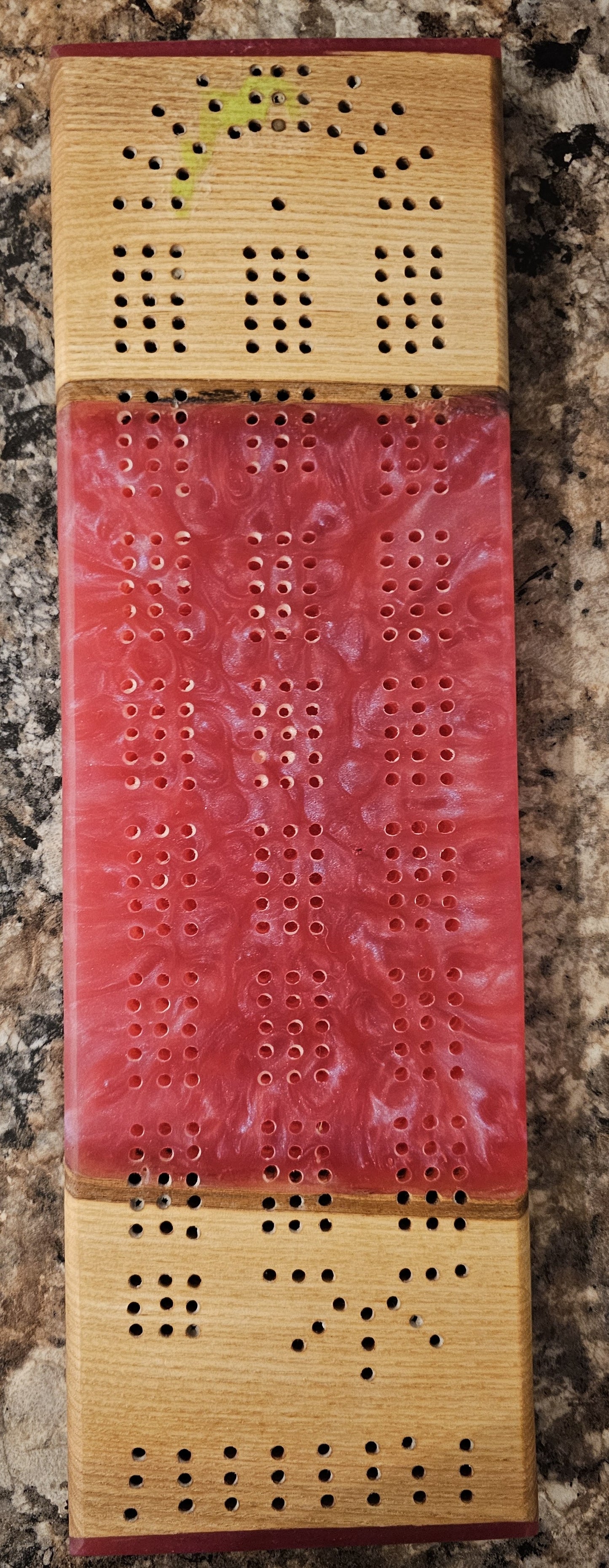 Cribbage Board - Olive / Diamond Liquid Fire