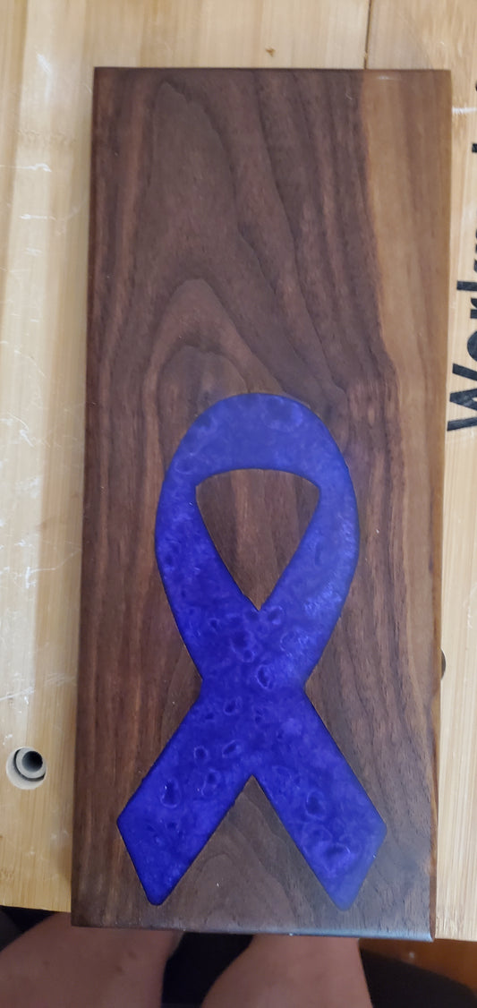 Walnut Serving Board With Royal Purple Ribbon